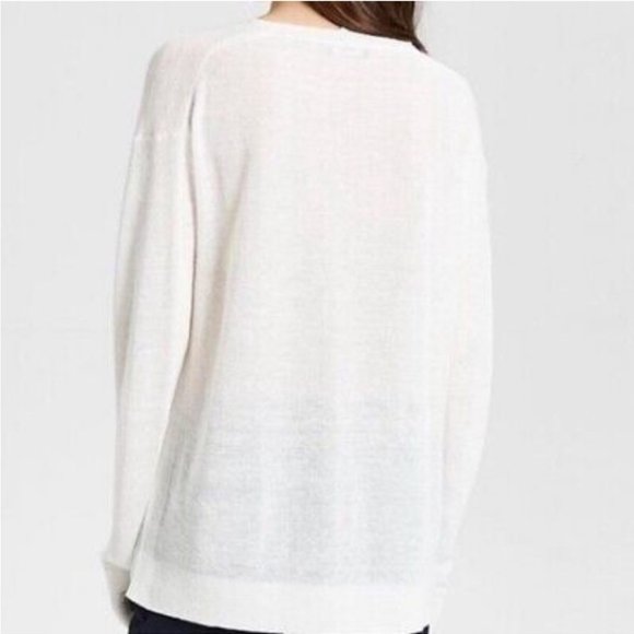 Theory Larlissa Flamme Linen V-neck Sweater - Picture 2 of 10